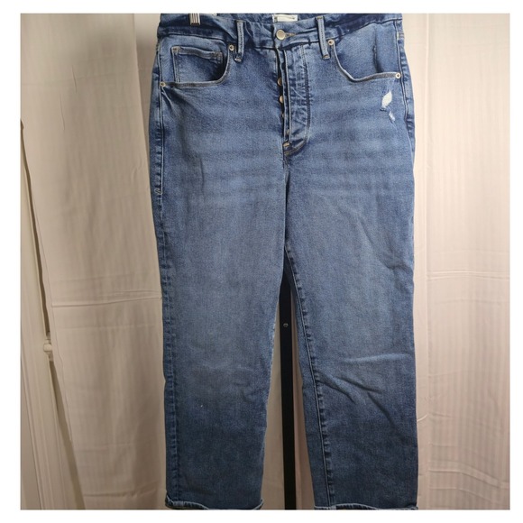 Good American Juniors Jeans Size 15 Button Fly Distressed Denim Indigo380‎ - Picture 1 of 14